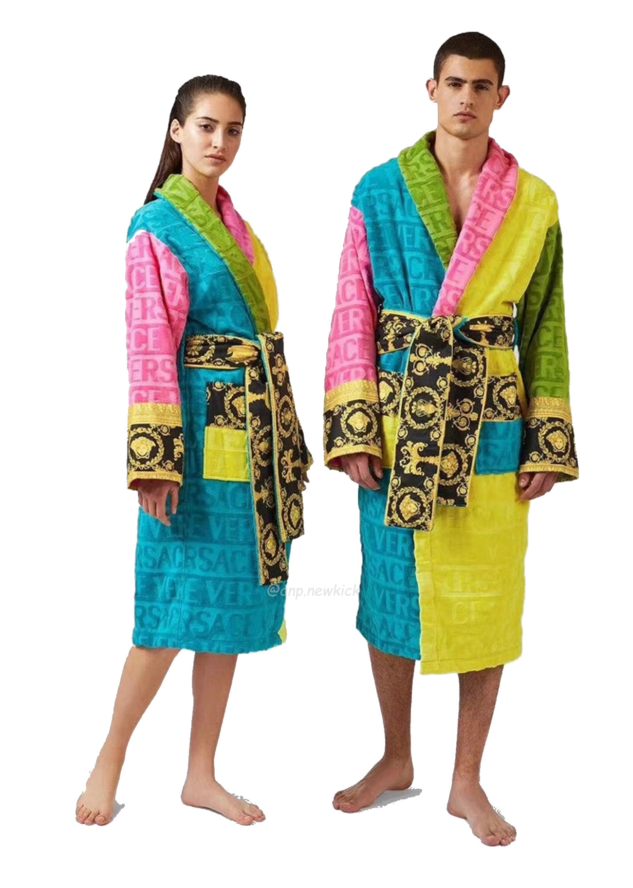 Versace Baroque Logo Jacquard Cotton Bathrobe (9) - newkick.app